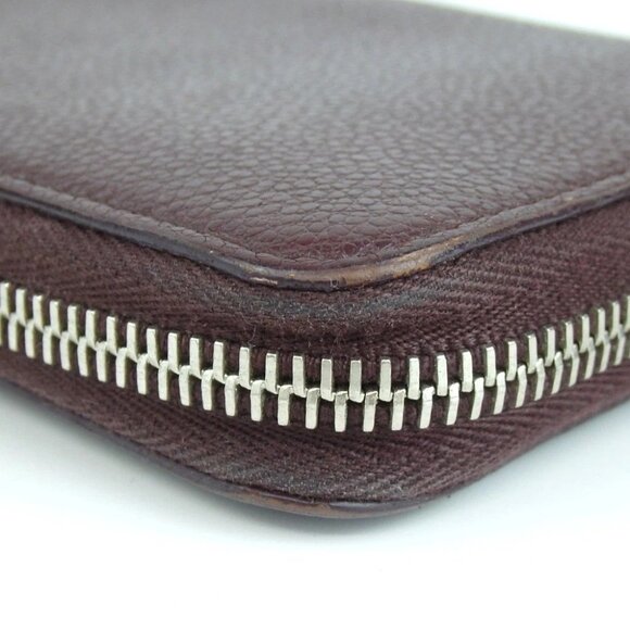 Authentic SAINT LAURENT CEP414680 0117 logo zip around purse leather [Used] - Picture 8 of 15